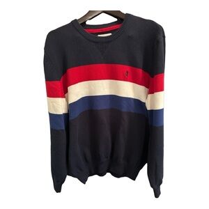 VTG Stafford Prep Men's Sweater Pullover Size Lg Multi Striped Knit 100% cotton
